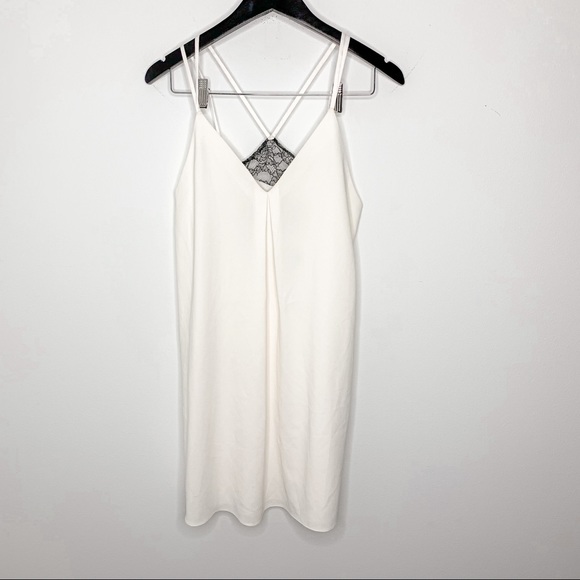 Alice & Olivia White Ivory Lace Silk Slip Sundress - Picture 1 of 9